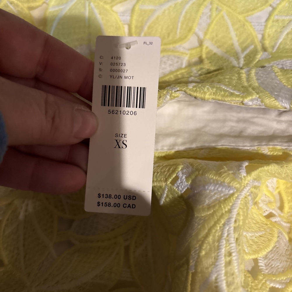 NWT Anthropologie Sunday in Brooklyn Overlay Maxi Floral Skirt yellow white XS - Picture 6 of 8